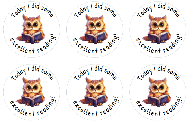 Owl excellent reading Stickers